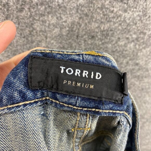 Torrid Jeans Women 20 Plus Blue Denim Dark Wash High Rise Distressed Skinny - Picture 8 of 12